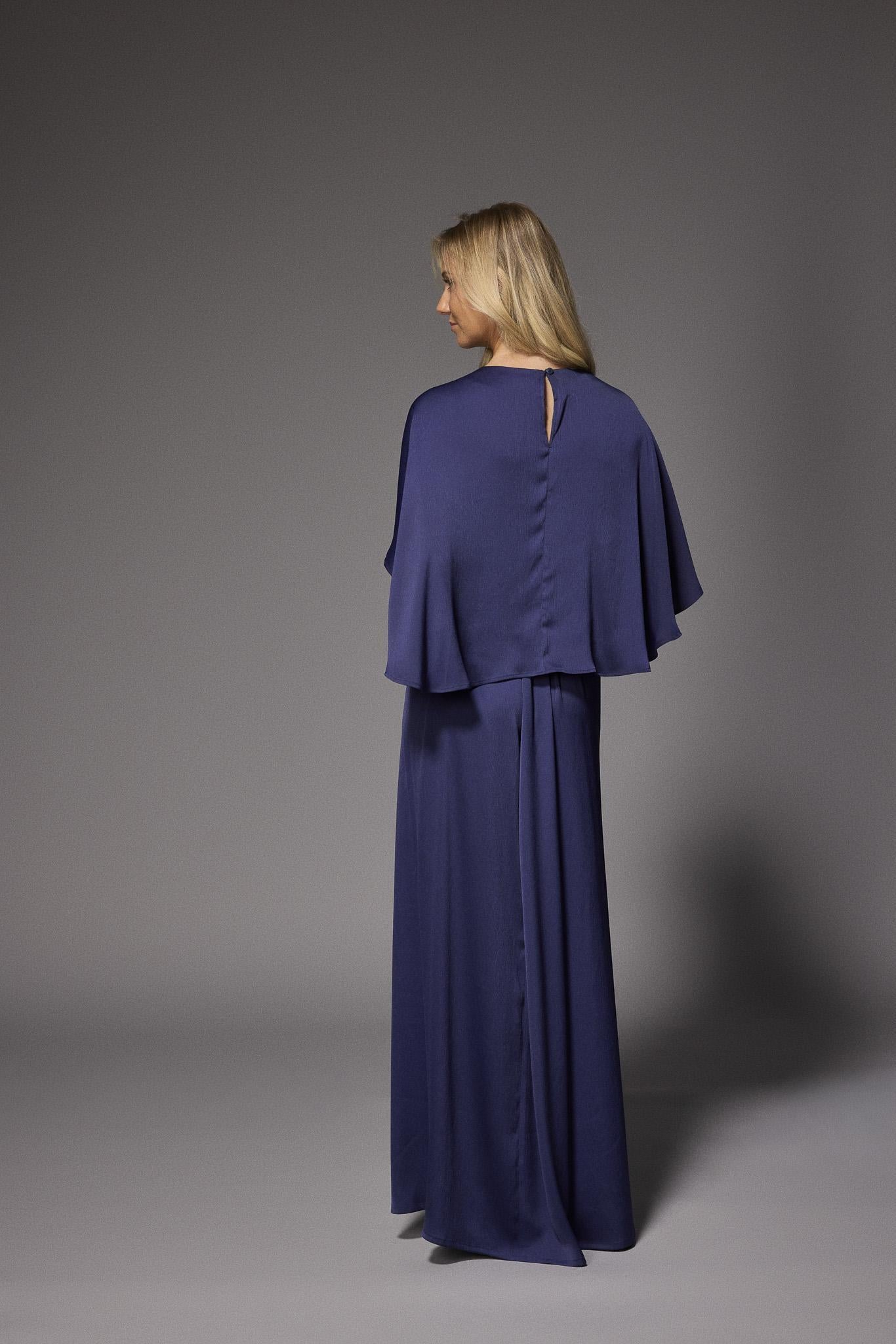 Felice avondjurk met cape - Navy