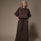 Pien blouse met pofmouwen - Brown