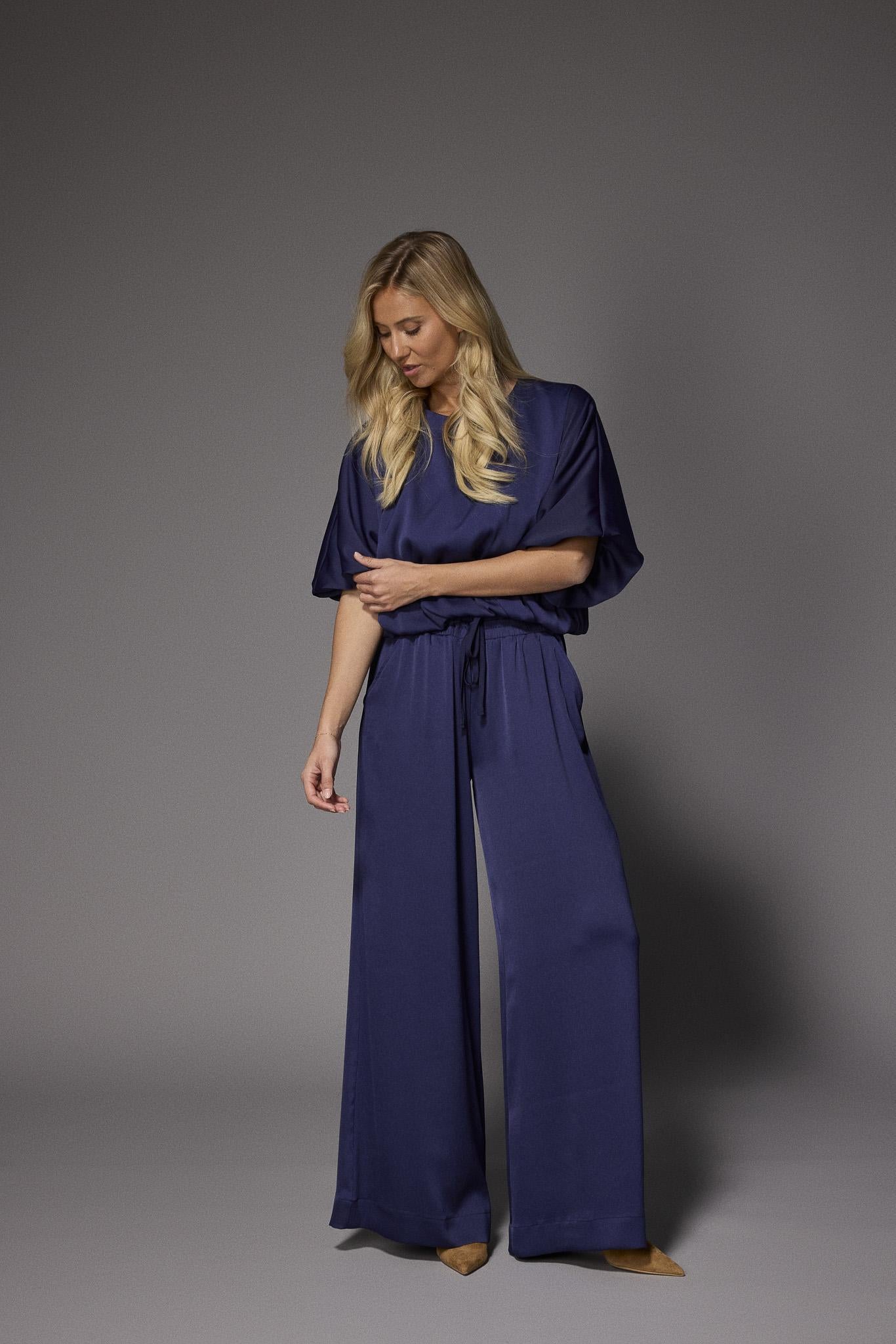 Pien blouse met pofmouwen - Navy