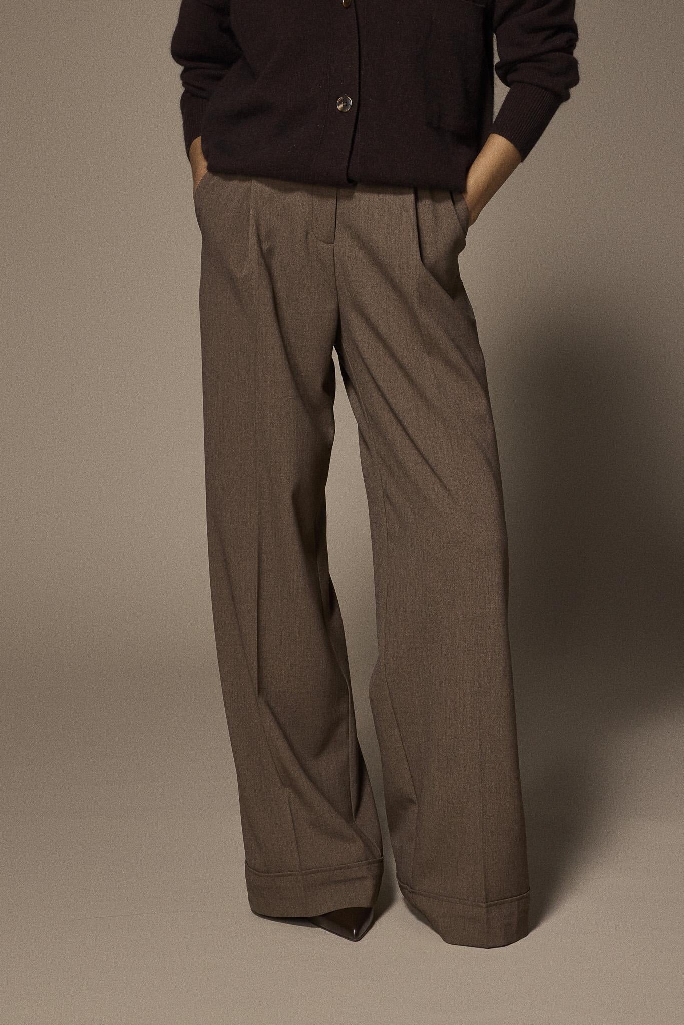 Oregon pantalon met bandplooi - Brown