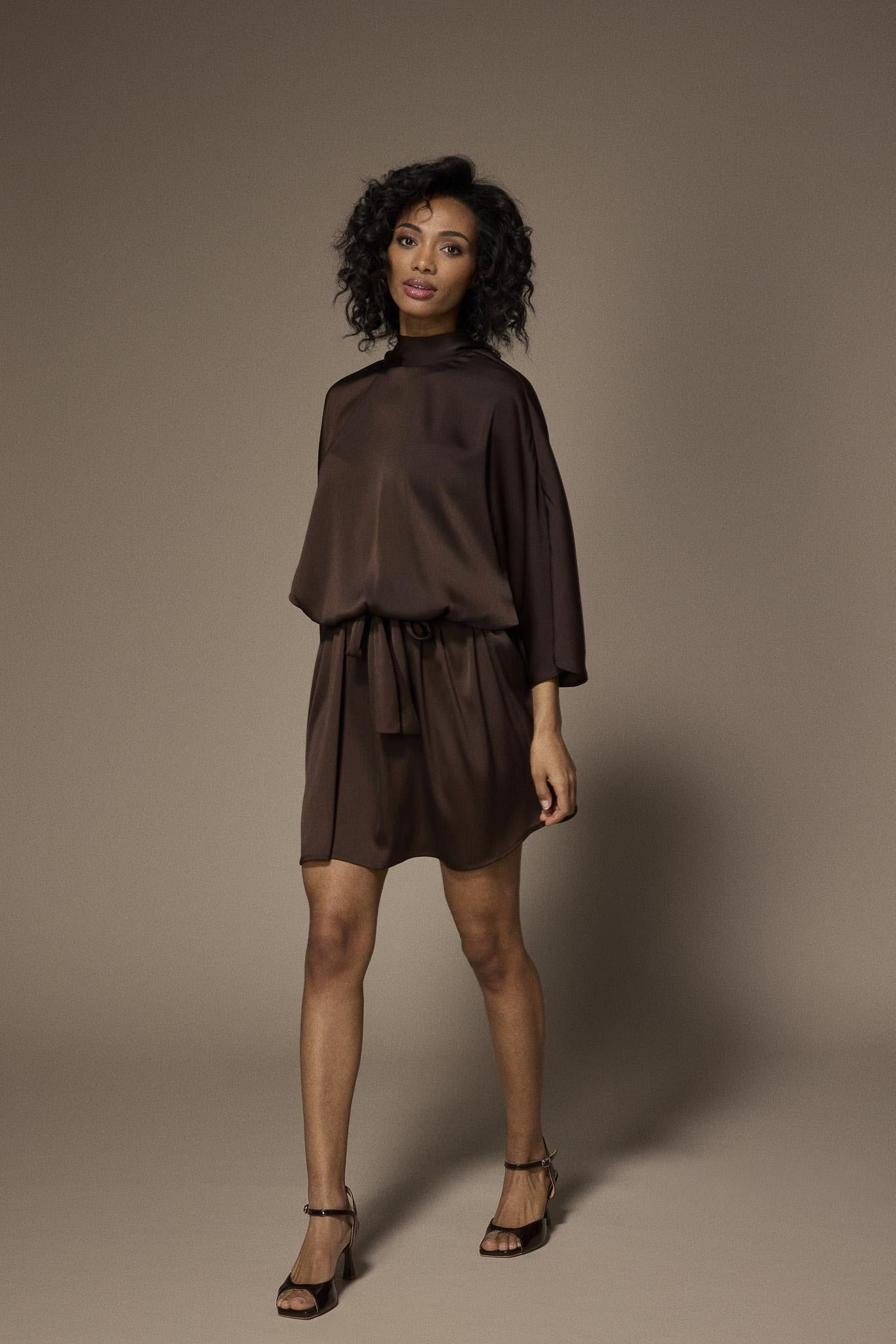 Gala omkeerbare mini jurk - Brown
