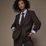 Cilia geruite blazer - Brown