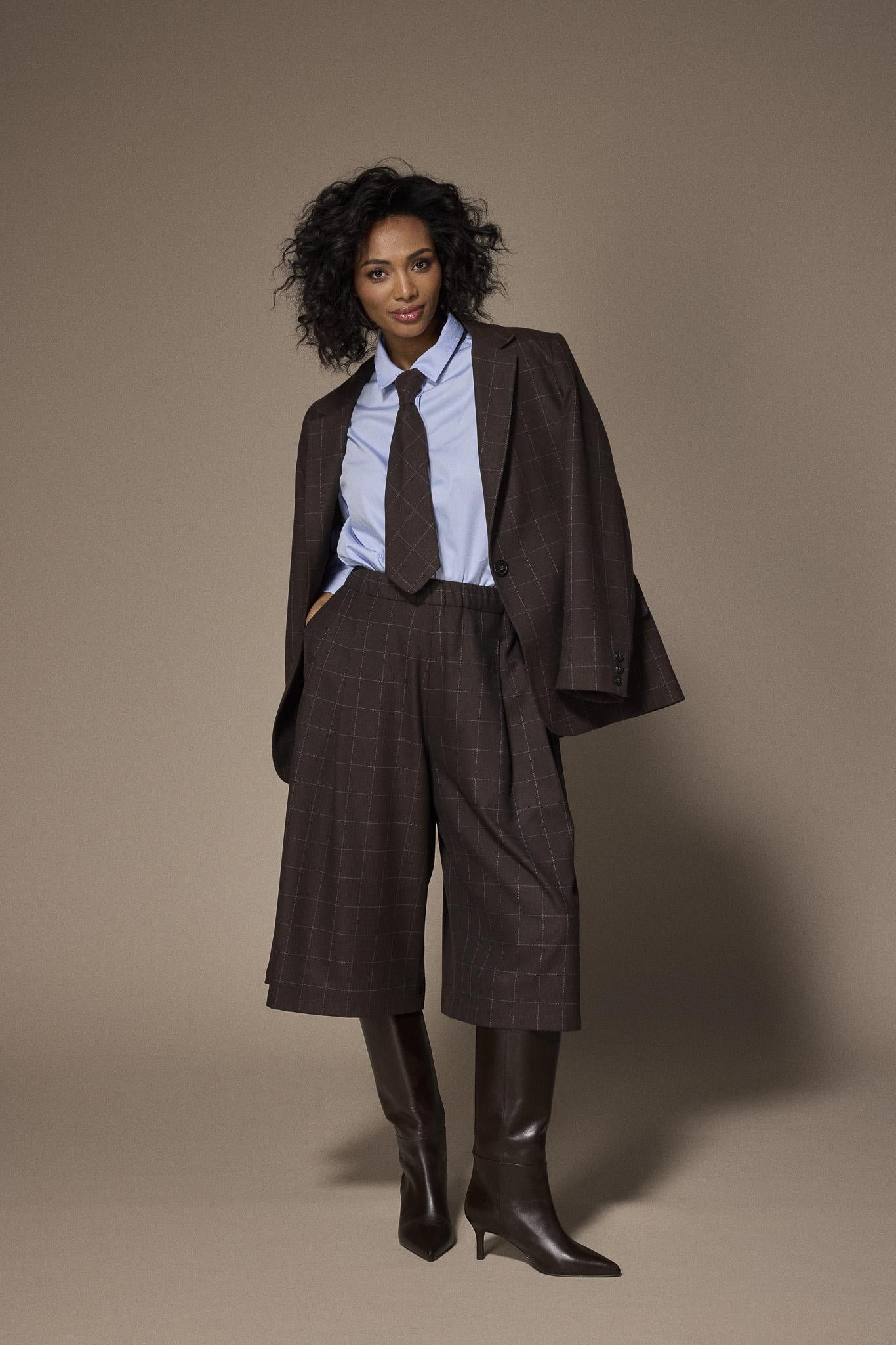 Cilia geruite blazer - Brown