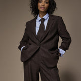Cilia geruite blazer - Brown