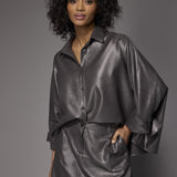 Loue glitter mini rok - Shiny Grey