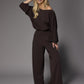 Meggy broek in stretch stof - Brown