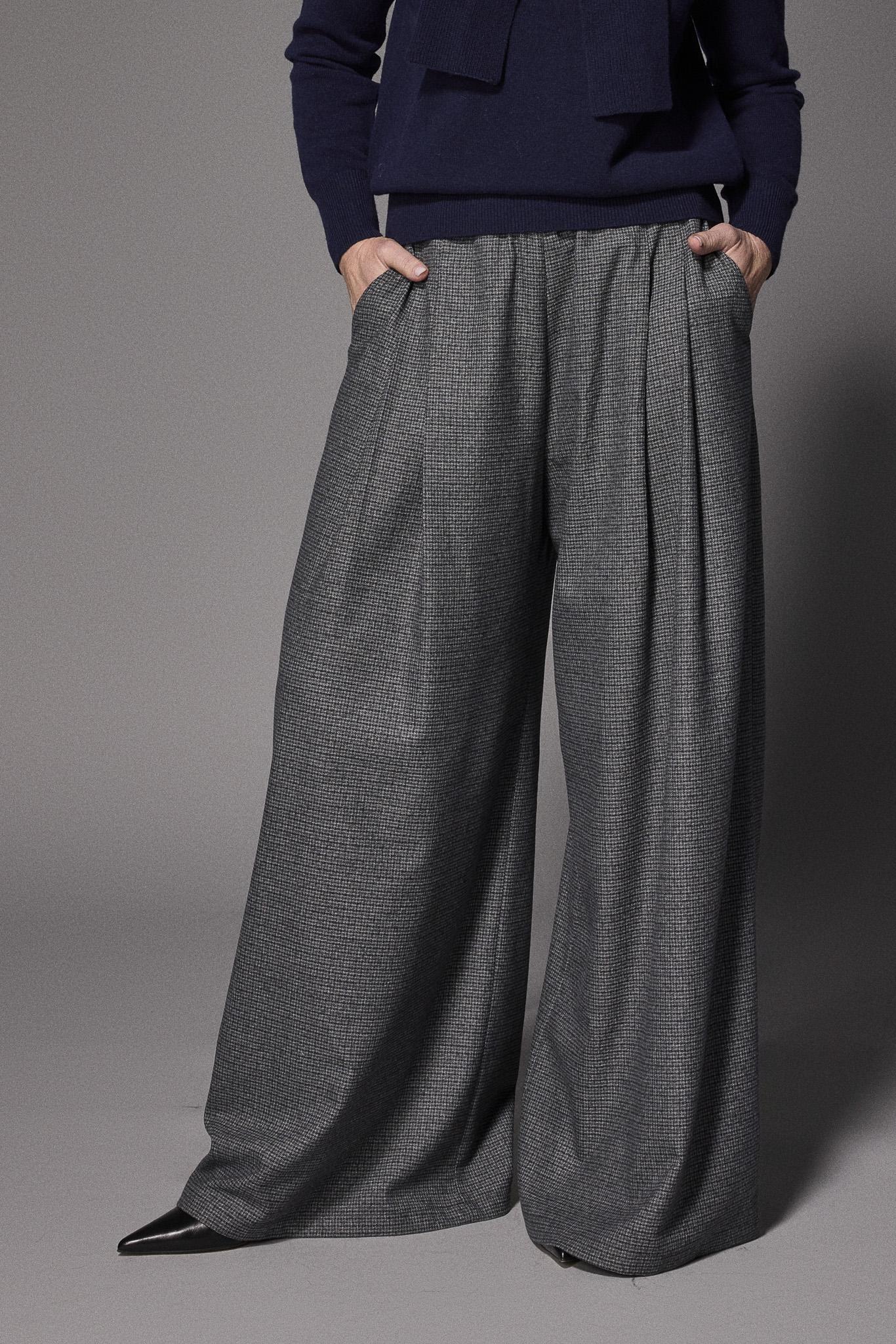 Odessa super wide-leg broek - Grey Checks