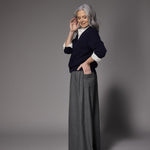 Odessa super wide-leg broek - Grey Checks