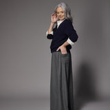 Odessa super wide-leg broek - Grey Checks