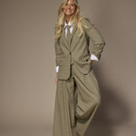 Odessa super wide-leg broek - Green Checks