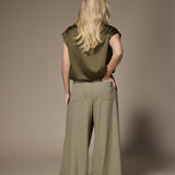 Odessa super wide-leg broek - Green Checks
