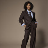 Oscare pantalon met hoge taille - Brown