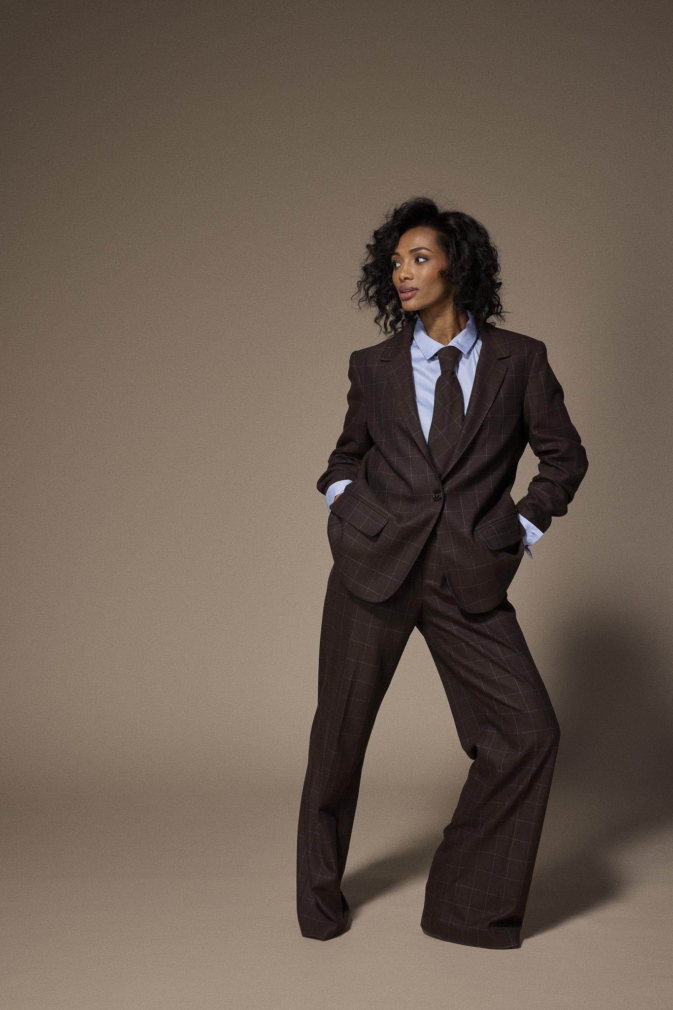 Oscare pantalon met hoge taille - Brown