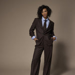 Oscare pantalon met hoge taille - Brown