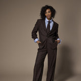 Oscare pantalon met hoge taille - Brown