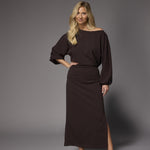 Eleonor elegante maxi jurk - Brown