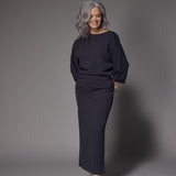 Eleonor elegante maxi jurk - Navy