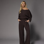 Eleonor blouse met boothals - Brown