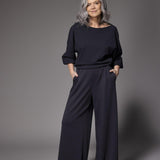 Eleonor blouse met boothals - Navy