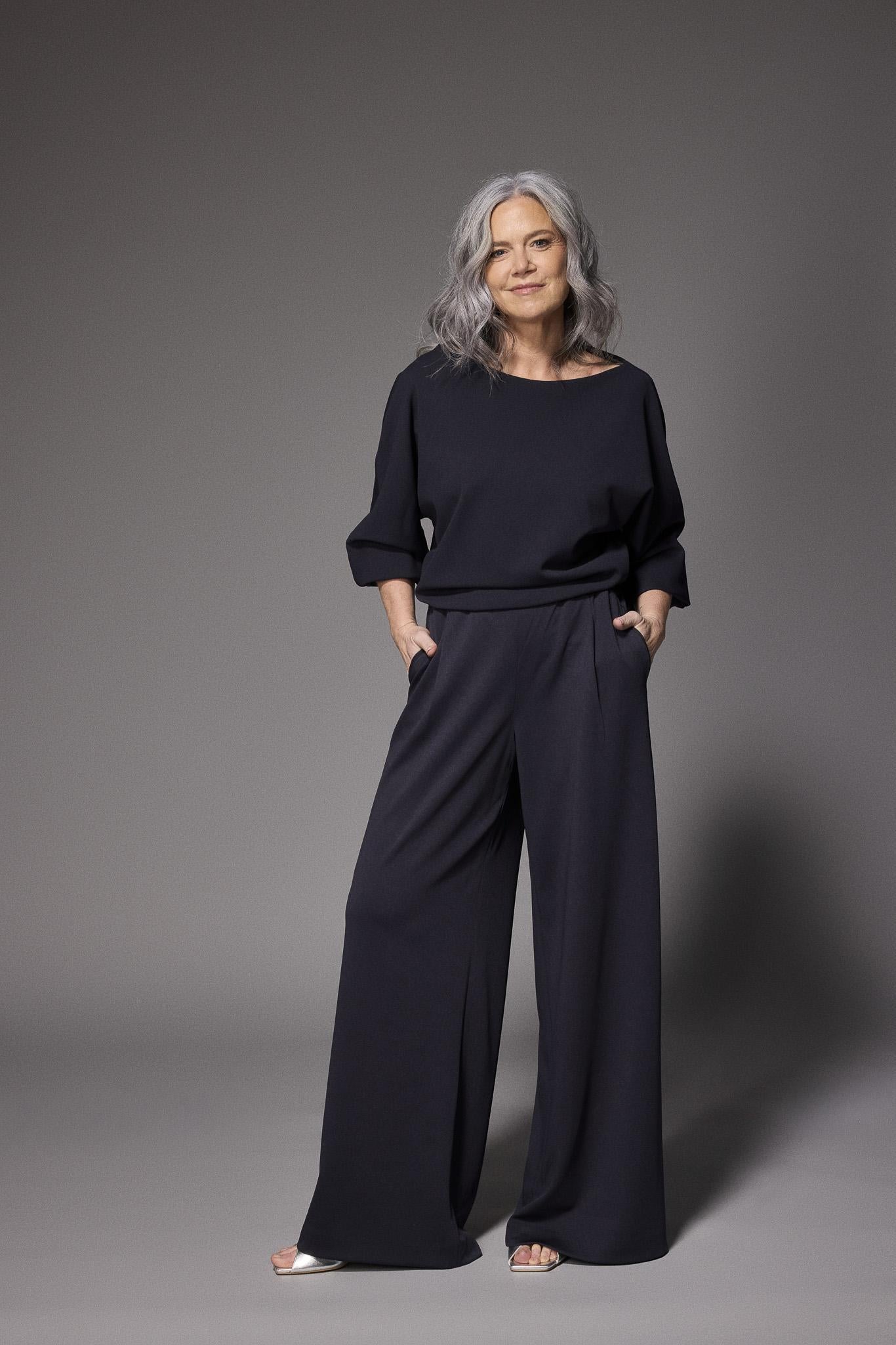 Eleonor blouse met boothals - Navy