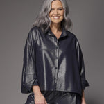 Flynn oversized blouse - Shiny Navy