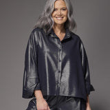 Flynn oversized blouse - Shiny Navy