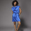 Livia cocktailjurk in satijn - Royal Blue