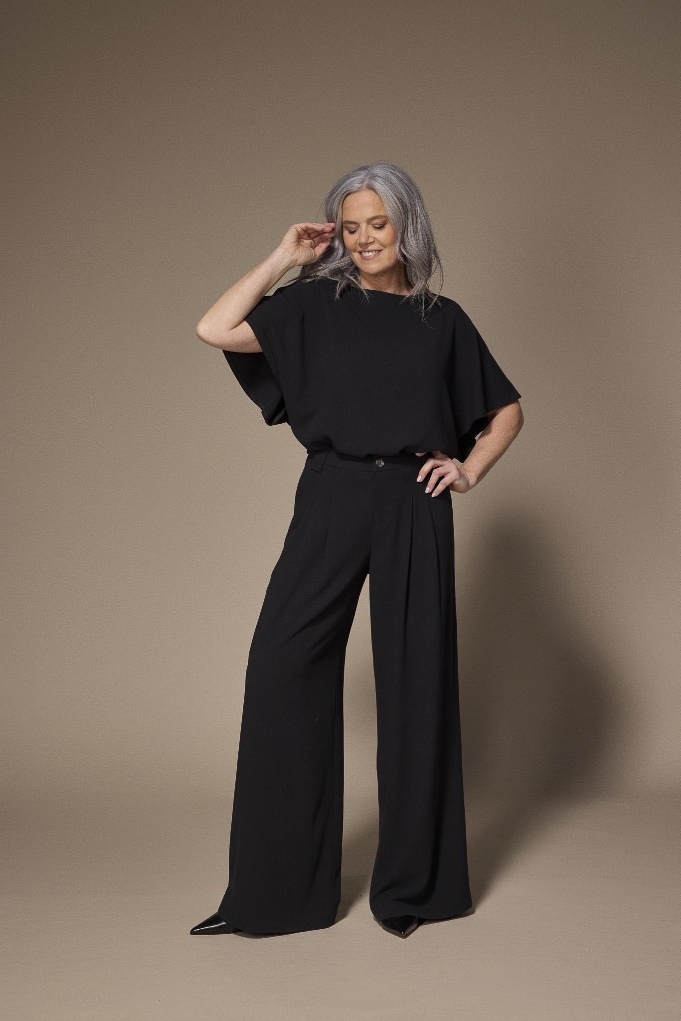 Noor blouse met capemouwen - Black