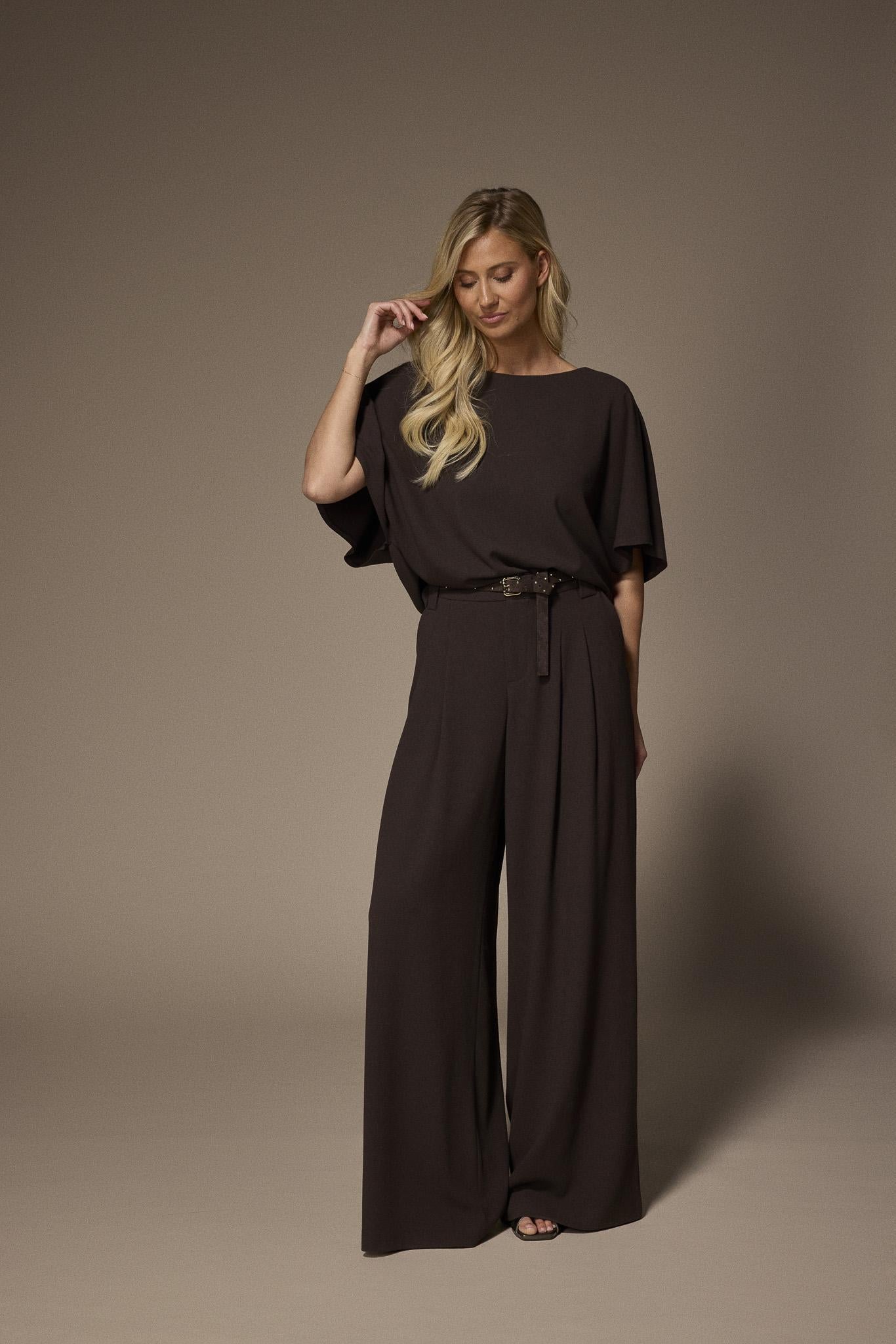 Noor blouse met capemouwen - Brown