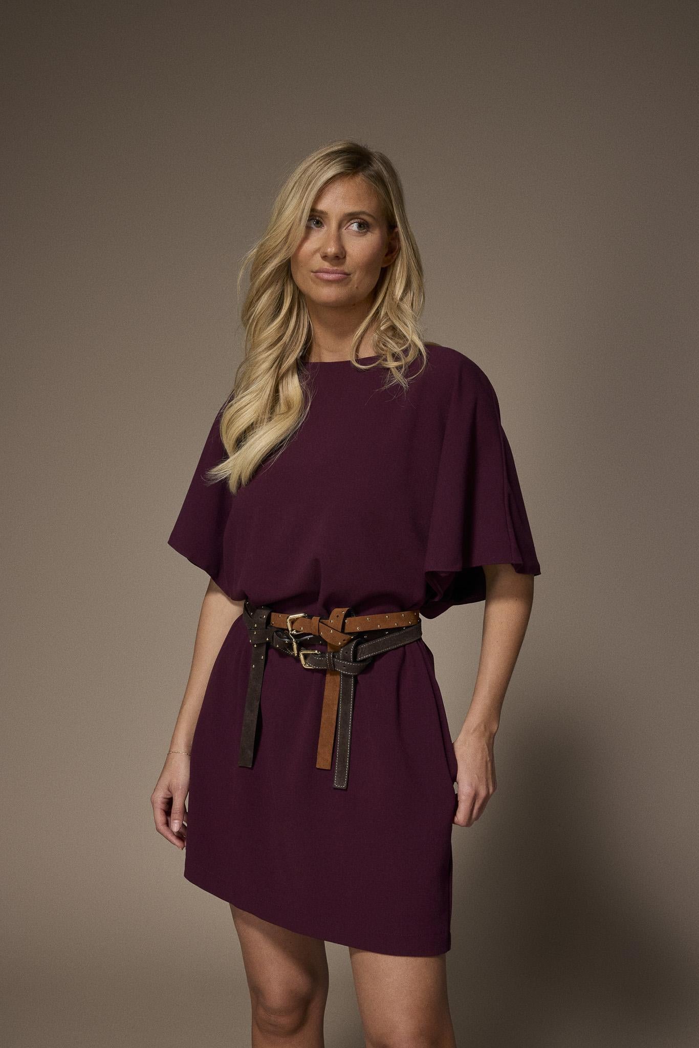 Noor mini jurk met capemouwen - Plume