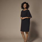 Noor mini jurk met capemouwen - Black