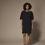 Noor mini jurk met capemouwen - Black