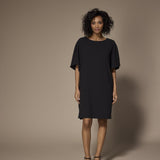 Noor mini jurk met capemouwen - Black