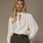 Odille satijnen blouse moet striklint - Creme