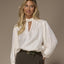 Odille satijnen blouse moet striklint - Creme