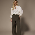 Odille satijnen blouse moet striklint - Creme