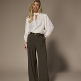 Odille satijnen blouse moet striklint - Creme