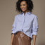 Patty katoenen blouse - Light blue / Camel stripe