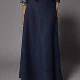 Roza velours a-lijn rok - Navy