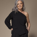 Seli one-shoulder top - Black