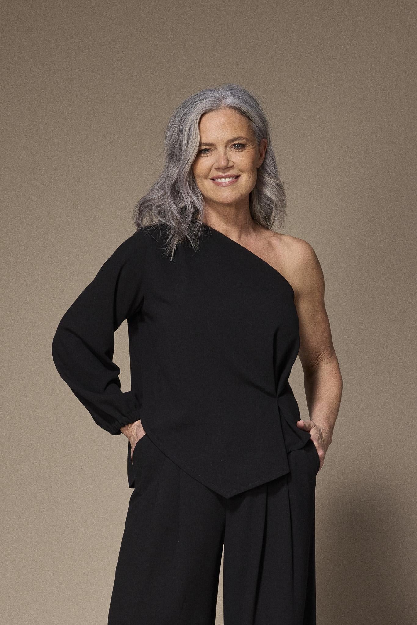 Seli one-shoulder top - Black