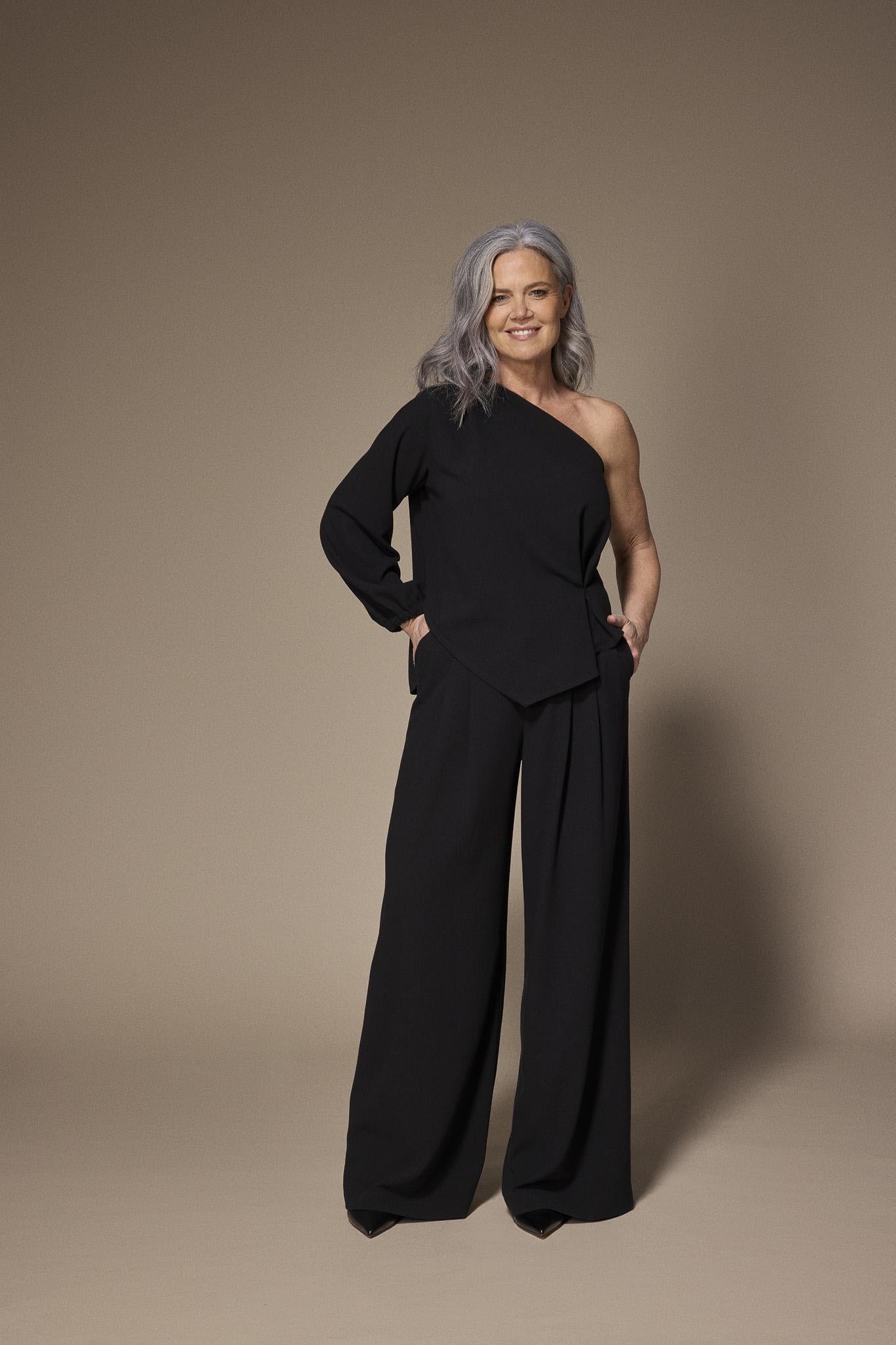 Seli one-shoulder top - Black
