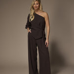 Seli one-shoulder top - Brown