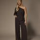 Seli one-shoulder top - Brown