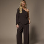 Seli one-shoulder top - Brown