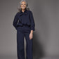 Sienna blouse met afneembare strik - Navy