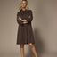 Sienna a-lijn jurk met afneembare strik - Brown