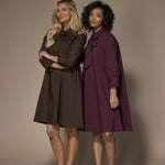 Sienna a-lijn jurk met afneembare strik - Brown