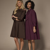 Sienna a-lijn jurk met afneembare strik - Brown