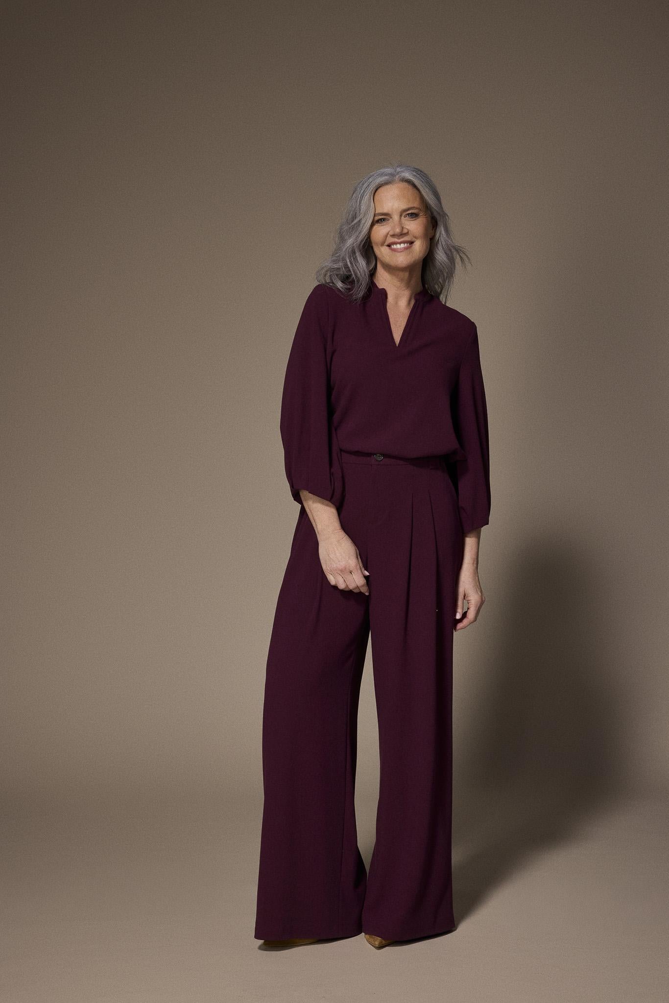 Sol blouse met v-hals - Plume
